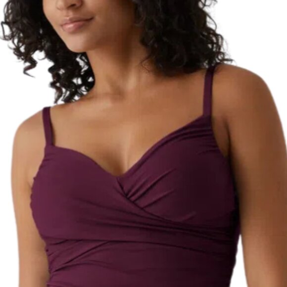 HALARA V Neck Backless Ruched Bodycon Mini Dress Burgundy Small NWT - Picture 4 of 6